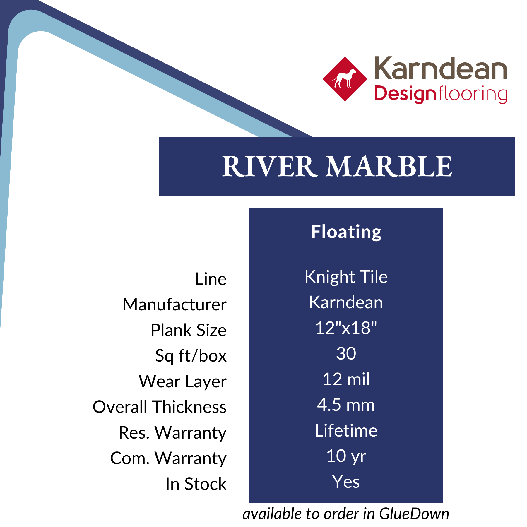 River Marble LVT by Karndean at Calhoun's Flooring in Springfield, IL Specs 12 mil wear layer